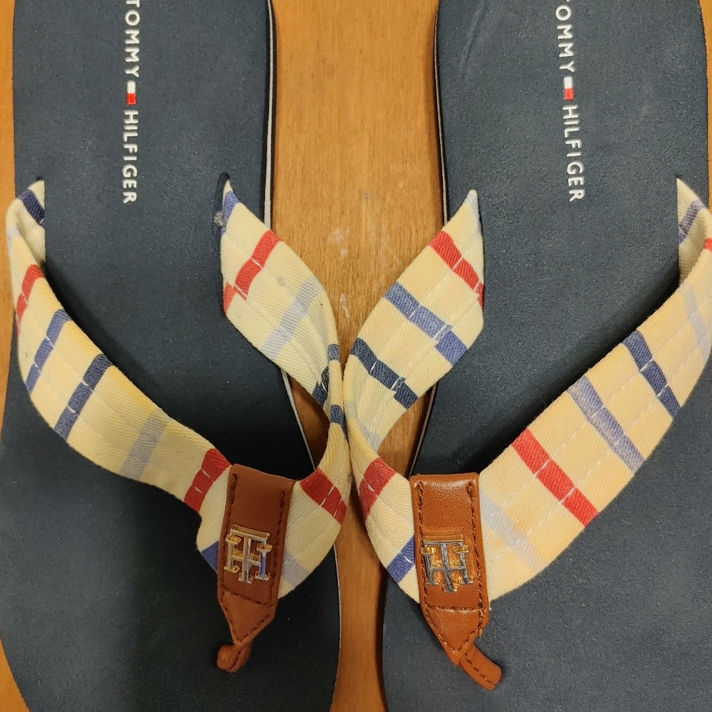 Tommy Hilfiger Flip Flips-Worn Once!